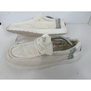 HEYDUDE Wally Linen Slip On Shoes Natural White Men's‎ 12 EU 45 Casual